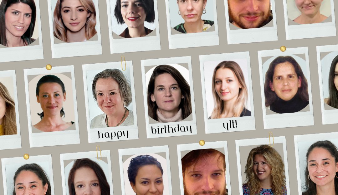 portraits of the YLT Translations team wishing them a happy 5th birthday